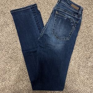 Buckle Dark Blue Straight Leg Women's Jeans